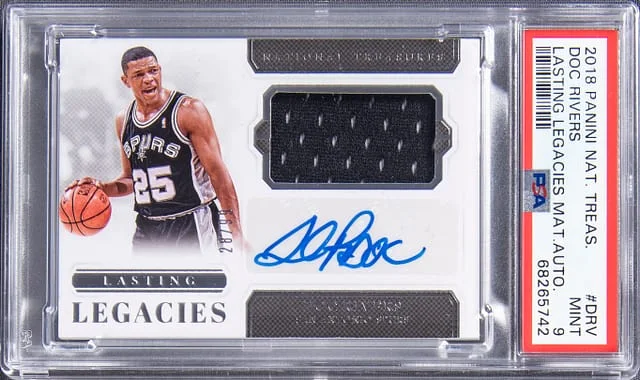 2018-19 Panini National Treasures Doc Rivers Lasting Legacies Material Autographs #LL-DRV card image