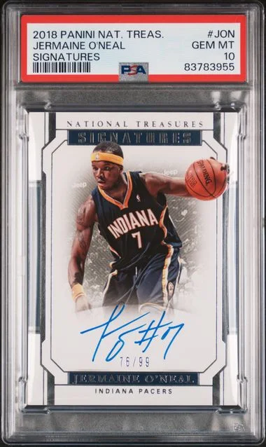 2018-19 Panini National Treasures Jermaine O'Neal Signatures #JON card image