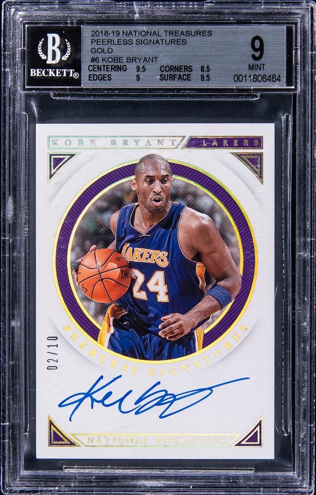 2018-19 Panini National Treasures Kobe Bryant Peerless Signatures Gold #6 card image