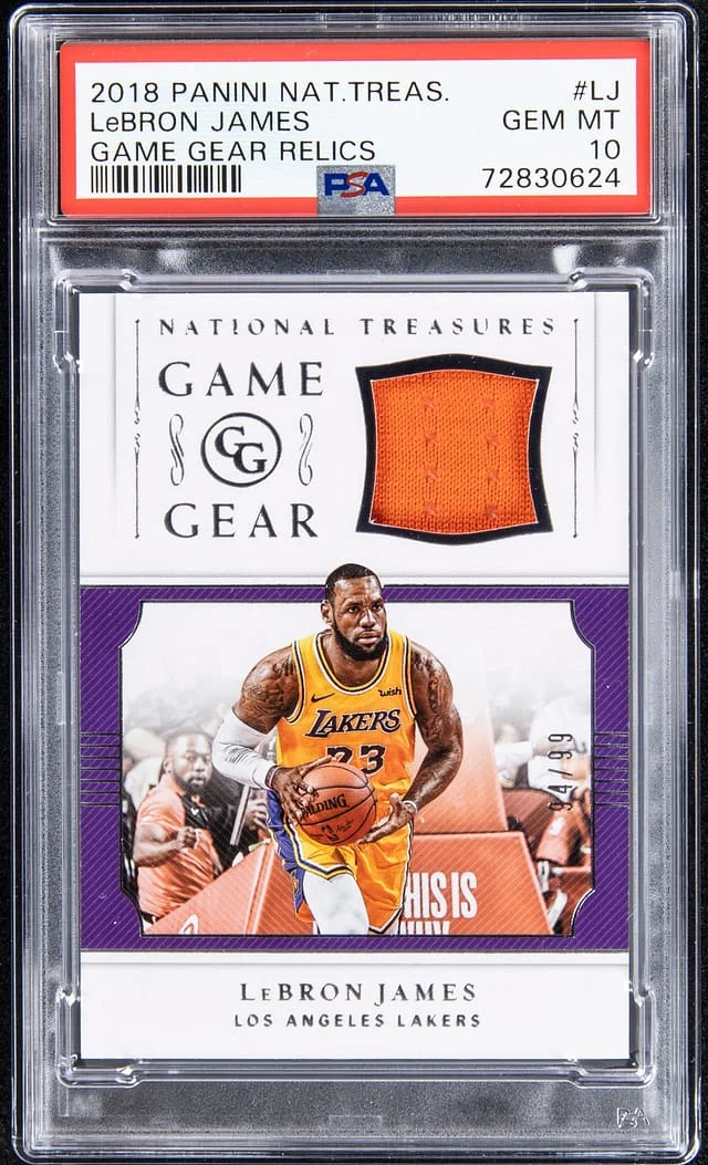 2018-19 Panini National Treasures LeBron James Game Gear Relics #GGR-LJ card image