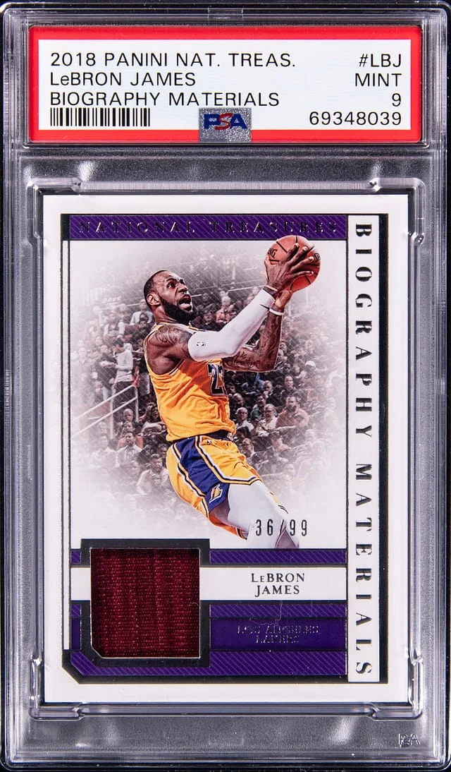 2018-19 Panini National Treasures LeBron James Biography Materials #LBJ card image