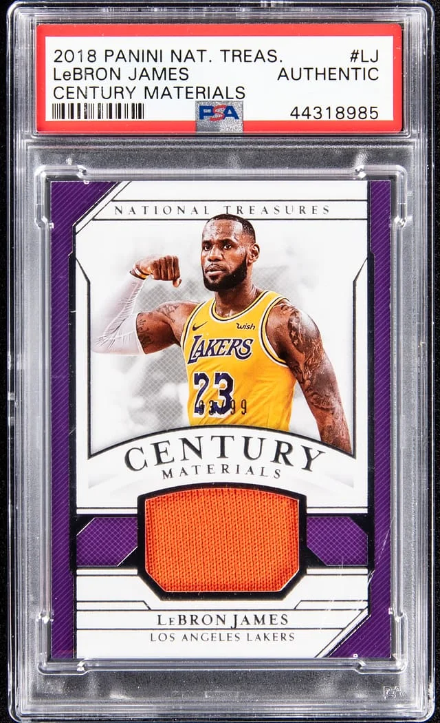 2018-19 Panini National Treasures LeBron James Century Materials #LJ card image
