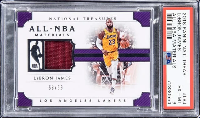 2018-19 Panini National Treasures LeBron James All-NBA Materials #NBA-LBJ card image