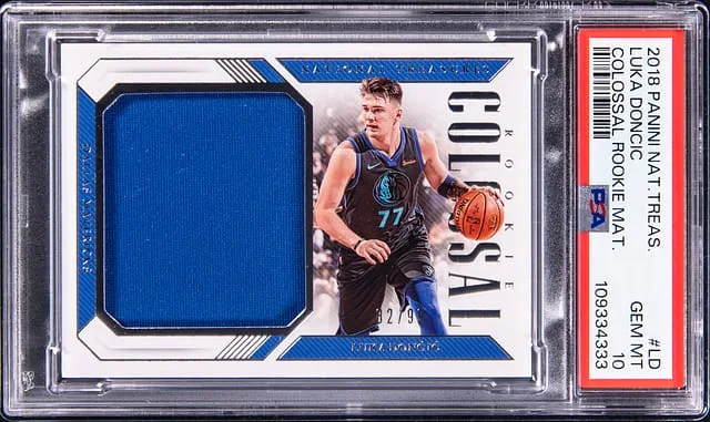 2018-19 Panini National Treasures Luka Doncic Colossal Materials #CRM-LD card image