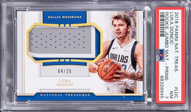 2018-19 Panini National Treasures Luka Doncic Jumbo Materials Prime #RJ-LDC card image