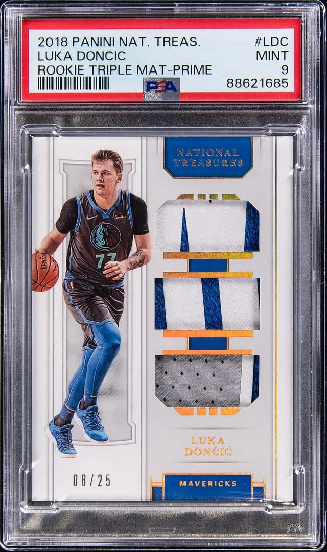2018-19 Panini National Treasures Luka Doncic Triple Materials #RT-LDC card image