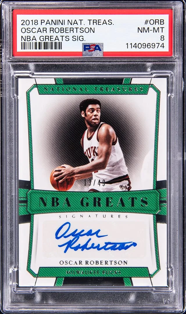 2018-19 Panini National Treasures Oscar Robertson NBA Greats Signature #ORB card image