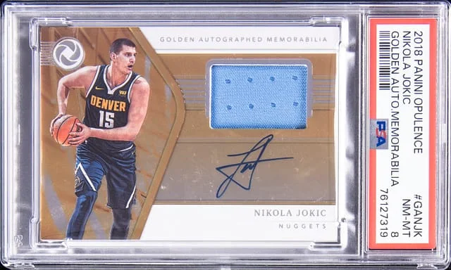 2018-19 Panini Nikola Jokic Opulence Golden Autographed Memorabilia #GA-NJK card image