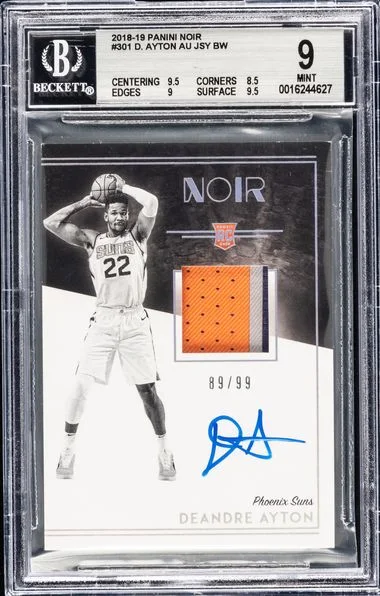 2018-19 Panini Noir Deandre Ayton Black and White #301 card image