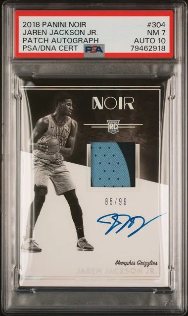 2018-19 Panini Noir Jaren Jackson Jr. Patch Autograph #304 card image