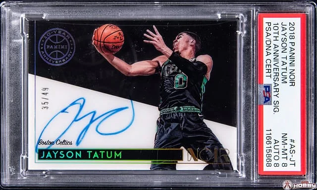 2018-19 Panini Noir Jayson Tatum 10th Anniversary Signature #AS-JT card image