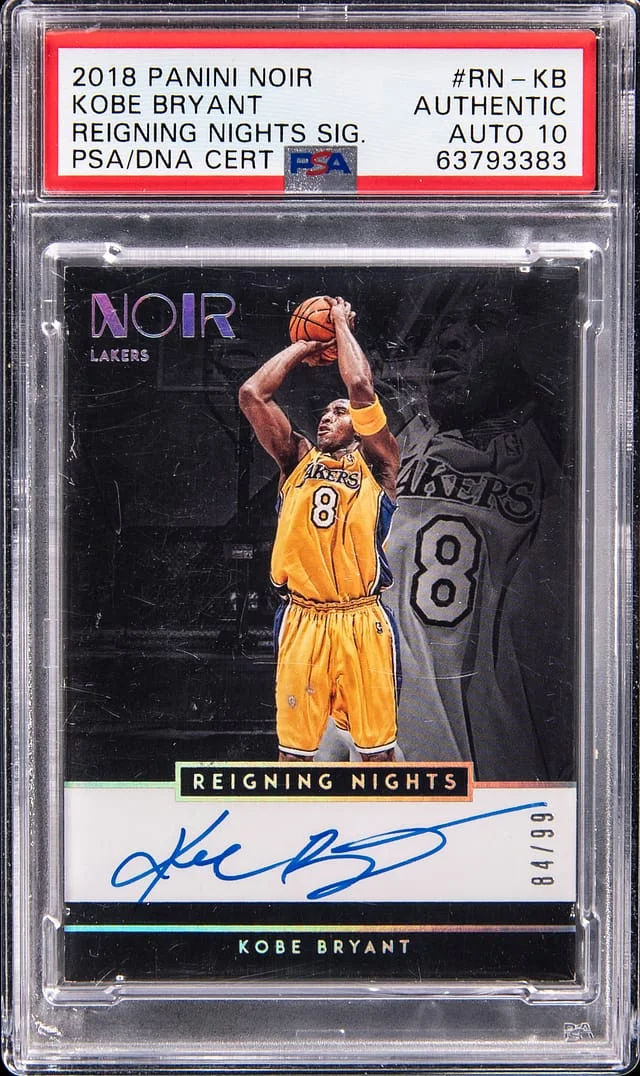 2018-19 Panini Noir Kobe Bryant Reigning Nights Signature #RN-KB card image