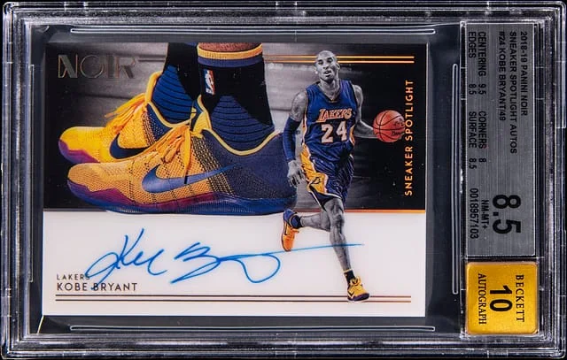 2018-19 Panini Noir Kobe Bryant Sneaker Spotlight Autographs #SNS-KB card image