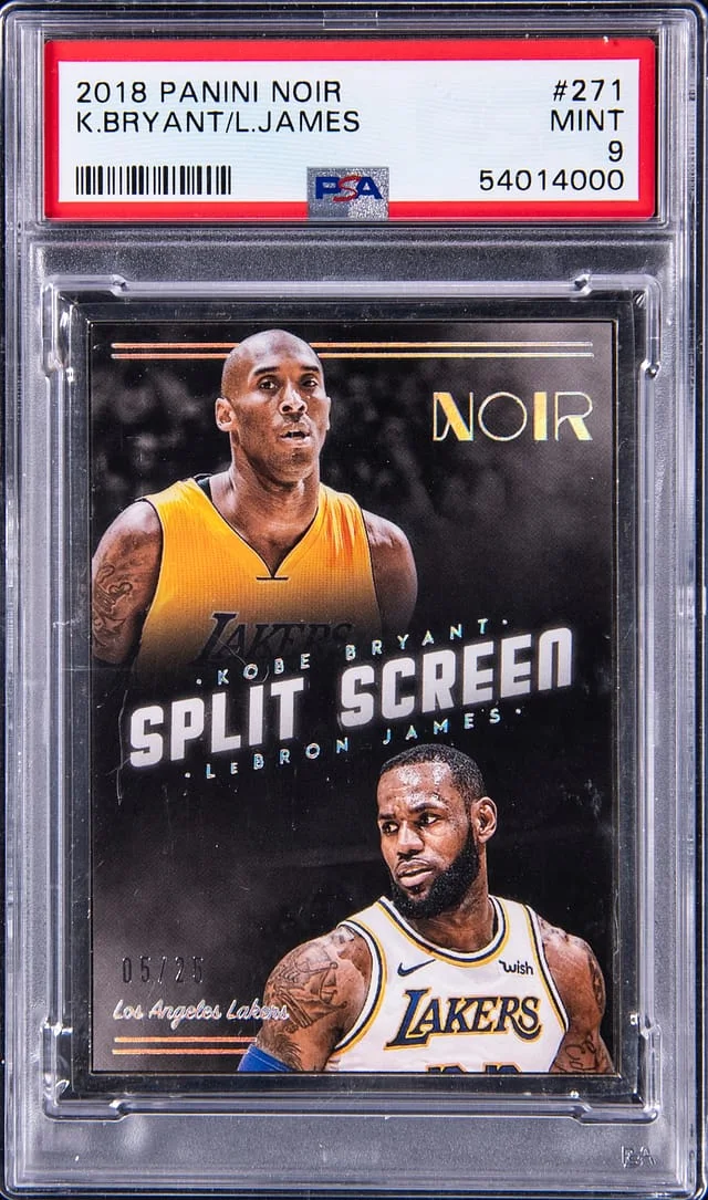2018-19 Panini Noir Kobe Bryant/LeBron James Split Screen #271 card image