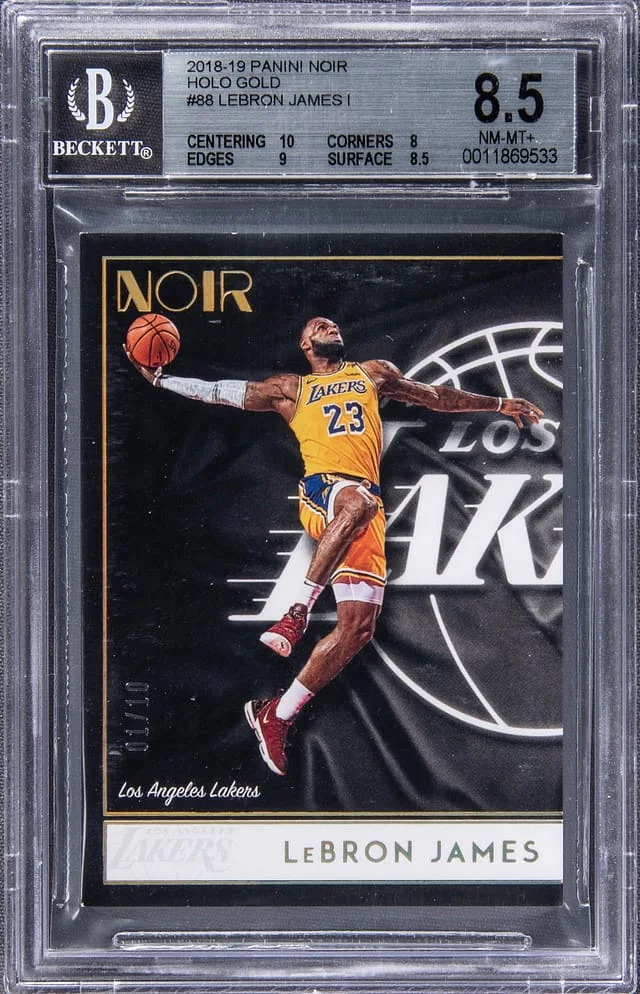 2018-19 Panini Noir LeBron James Holo Gold #88 card image