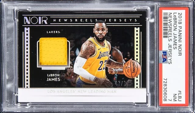 2018-19 Panini Noir LeBron James Newsreels Jerseys #NJ-LBJ card image