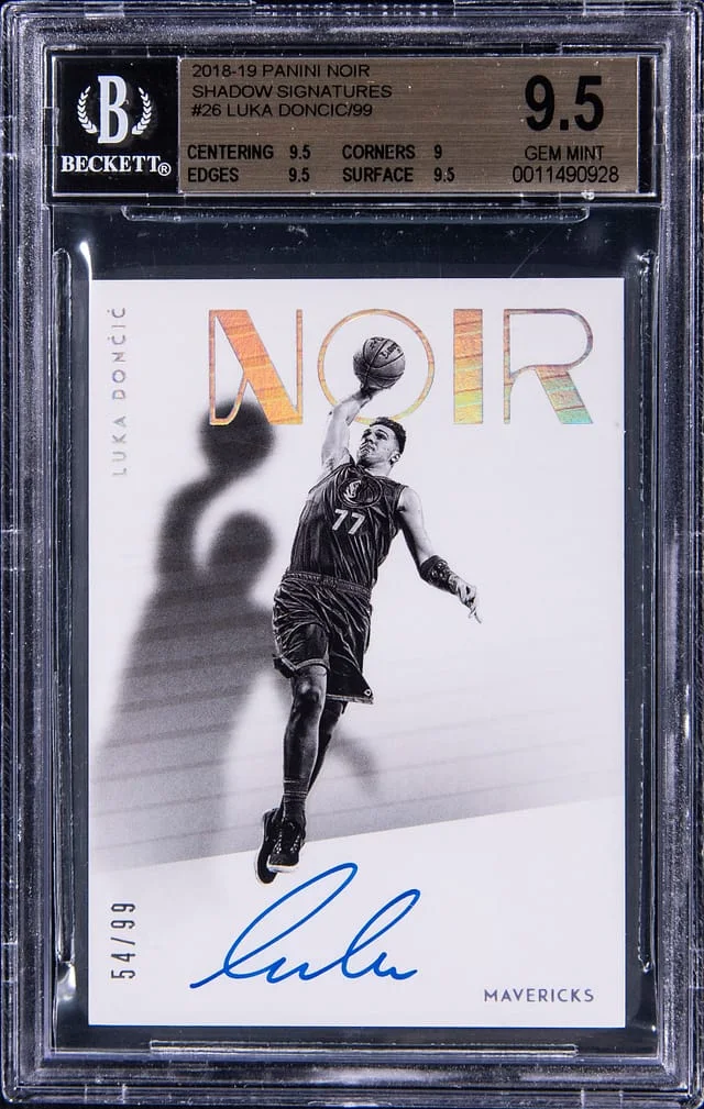 2018-19 Panini Noir Luka Doncic Shadow Signatures #26 card image