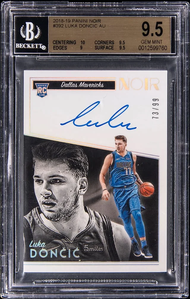 2018-19 Panini Noir Luka Doncic Autograph #392 card image