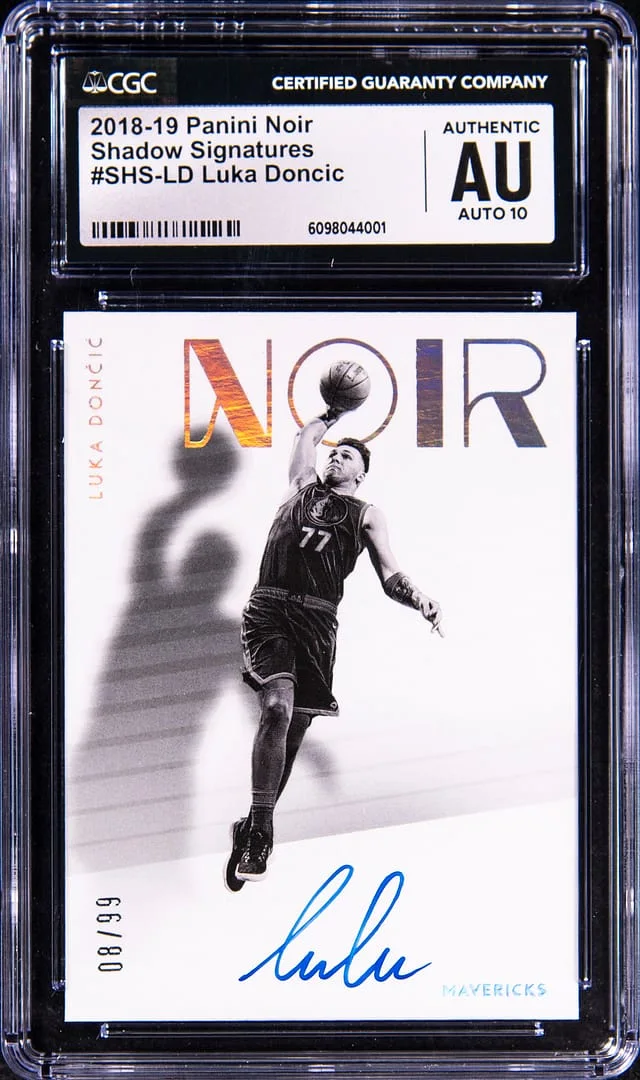 2018-19 Panini Noir Luka Doncic Shadow Signatures #SHS-LD card image