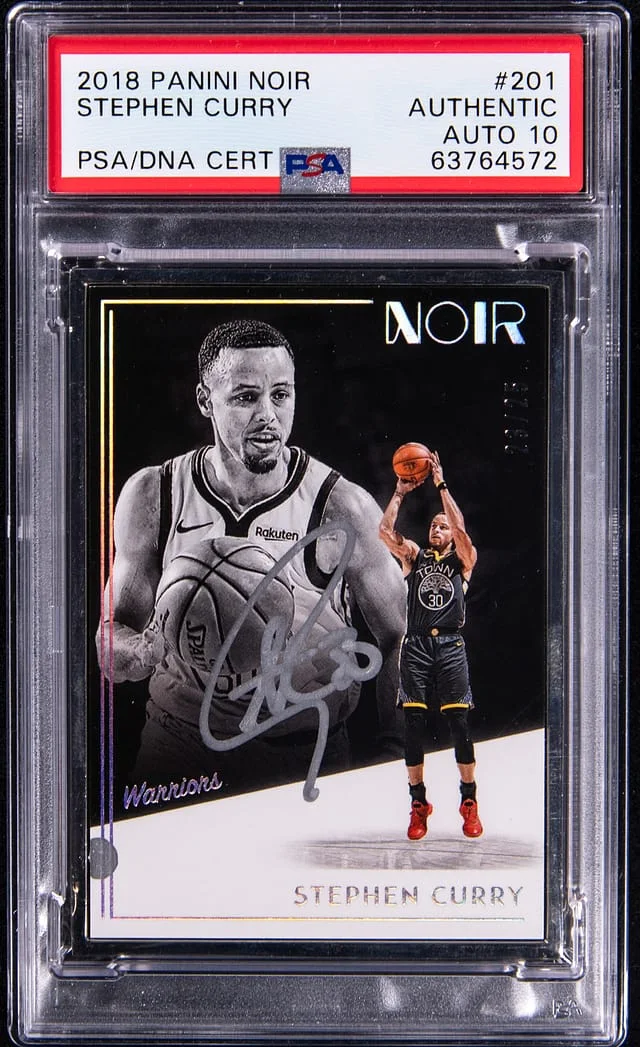 2018-19 Panini Noir Stephen Curry Metal Frame Statement Edition #201 card image