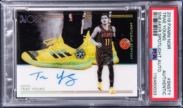 2018-19 Panini Noir Trae Young Sneaker Spotlight Autograph #SNS-TY card image
