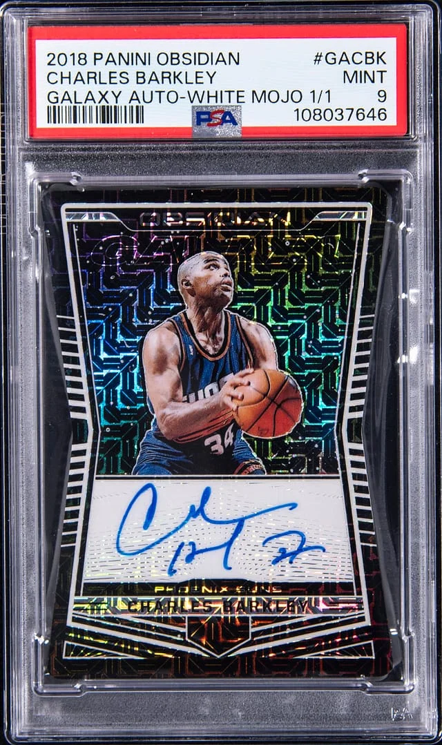 2018-19 Panini Obsidian Charles Barkley Galaxy Autographs White Mojo #GA-CBK card image