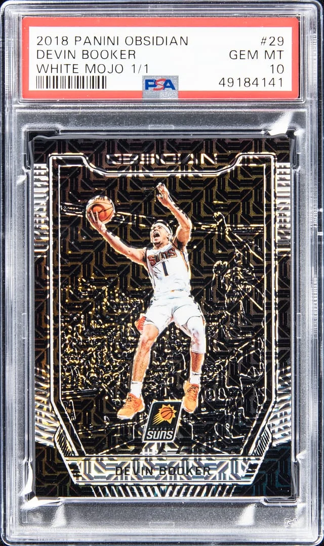 2018-19 Panini Obsidian Devin Booker White Mojo Prizm #29 card image