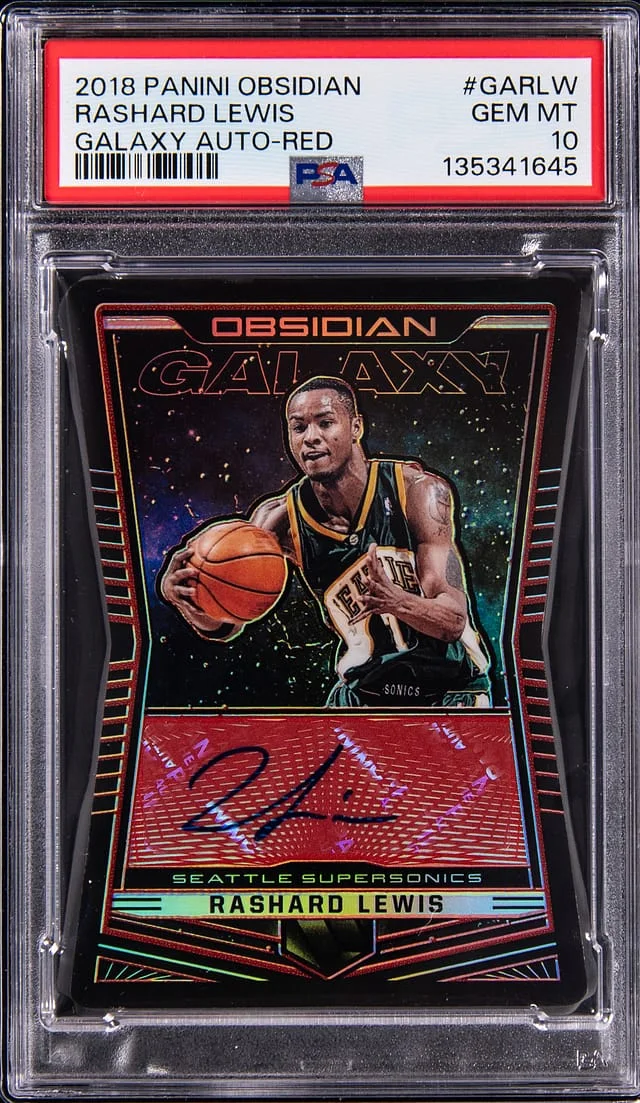 2018-19 Panini Obsidian Rashard Lewis Galaxy Autographs Red #GA-RLW card image
