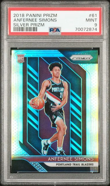 2018-19 Panini Prizm Anfernee Simons Silver Prizm #61 card image