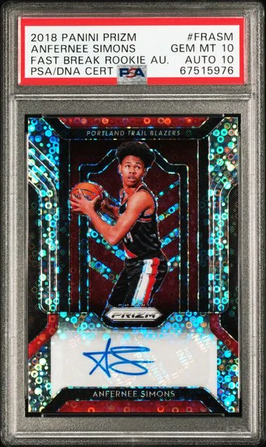 2018-19 Panini Prizm Anfernee Simons Fast Break Autographs #FR-ASM card image