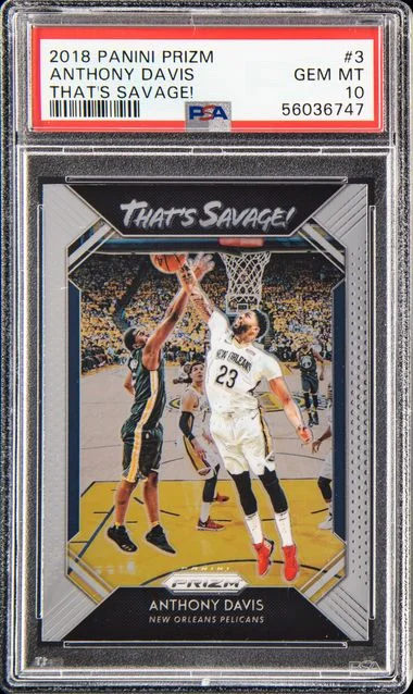 2018-19 Panini Prizm Anthony Davis That's Savage! #3 card image