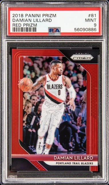 2018-19 Panini Prizm Damian Lillard Red Prizm #81 card image