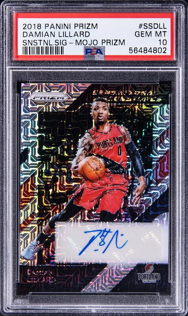 2018-19 Panini Prizm Damian Lillard Sensational Signatures - Mojo Prizm #SSDLL card image