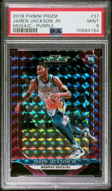2018-19 Panini Prizm Jaren Jackson Jr. Mosaic Purple Prizm #37 card image