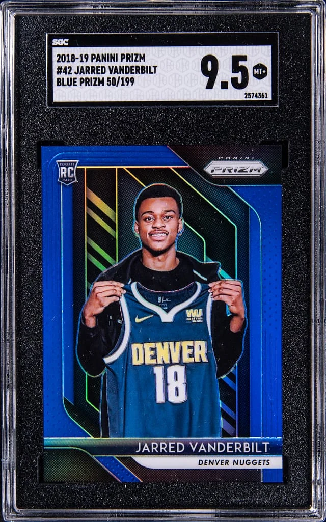 2018-19 Panini Prizm Jarred Vanderbilt Ruby Wave #42 card image