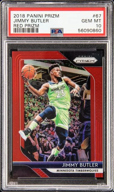 2018-19 Panini Prizm Jimmy Butler Red Prizm #67 card image