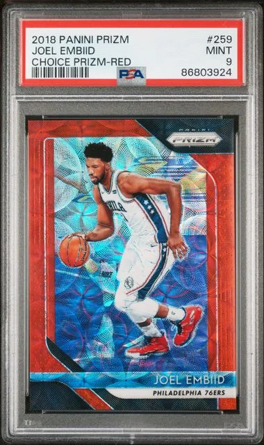 2018-19 Panini Prizm Joel Embiid Choice Prizm-Red #259 card image