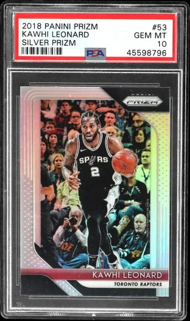 2018-19 Panini Prizm Kawhi Leonard Silver Prizm #53 card image