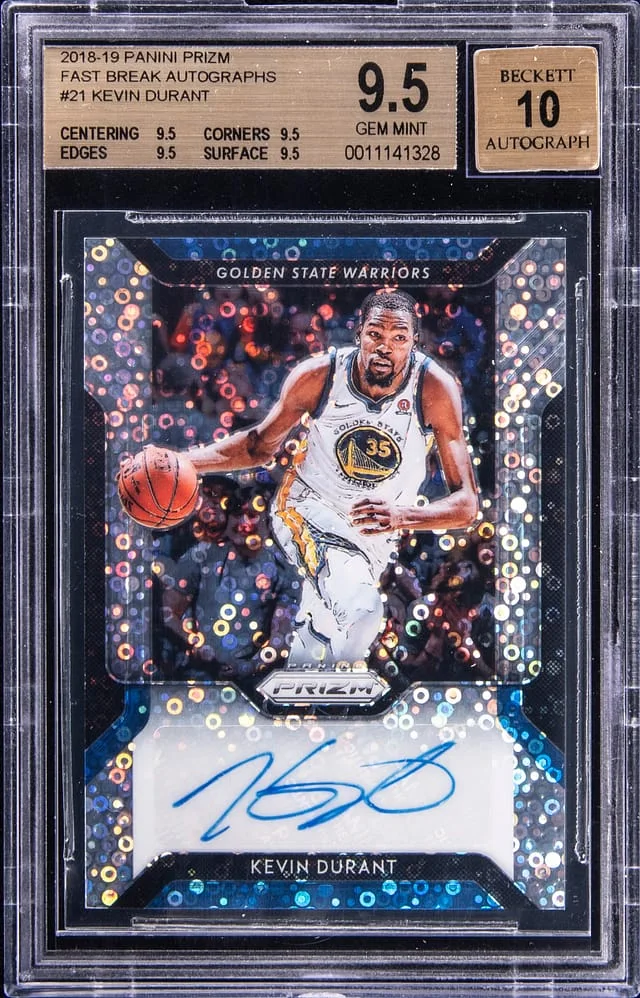 2018-19 Panini Prizm Kevin Durant Fast Break Autographs #21 card image
