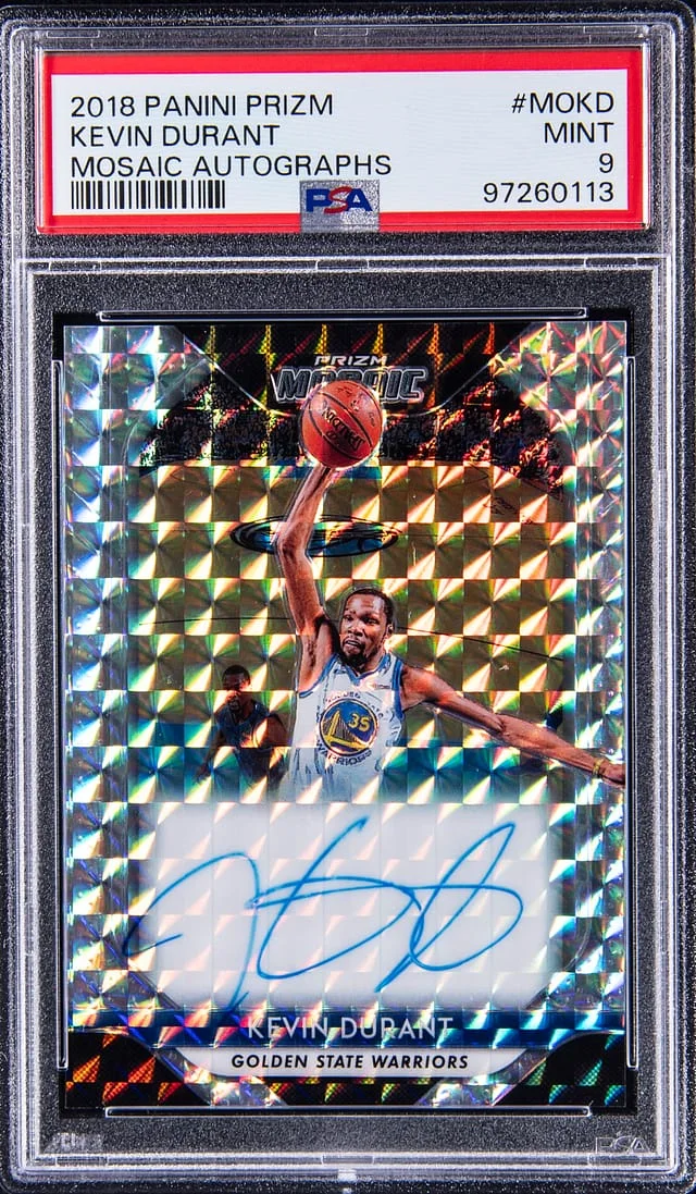 2018-19 Panini Prizm Kevin Durant Mosaic Autograph #MO-KD card image