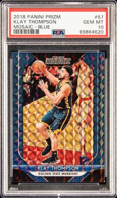 2018-19 Panini Prizm Klay Thompson Mosaic Blue #57 card image