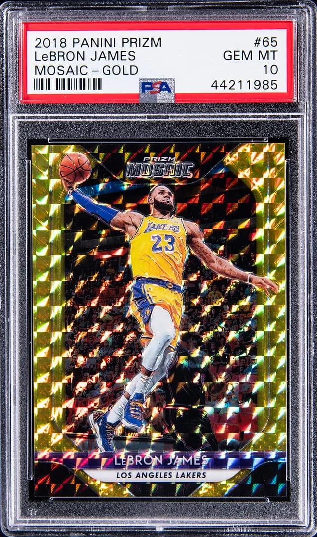 2018-19 Panini Prizm LeBron James Mosaic Gold #65 card image