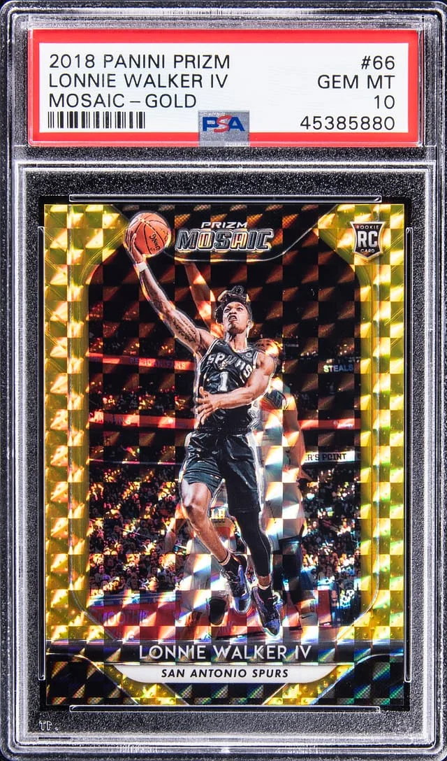 2018-19 Panini Prizm Lonnie Walker IV Mosaic Gold #66 card image