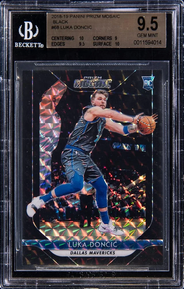 2018-19 Panini Prizm Luka Doncic Mosaic Black Prizm #68 card image