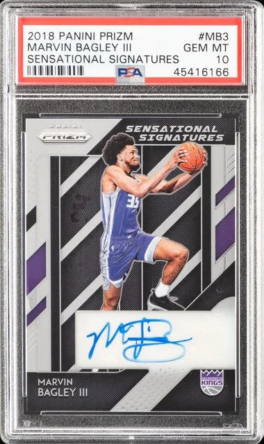 2018-19 Panini Prizm Marvin Bagley III Sensational Signatures #SS-MB3 card image