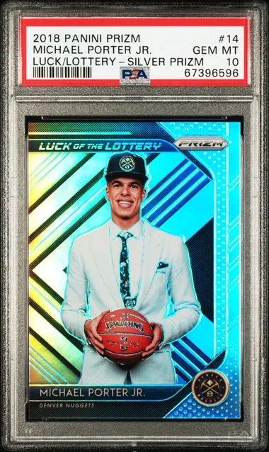 2018-19 Panini Prizm Michael Porter Jr. Luck Of The Lottery Hyper Prizm #14 card image