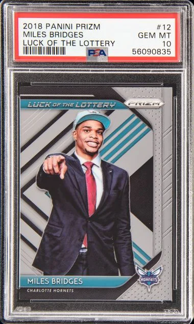 2018-19 Panini Prizm Miles Bridges Luck Of The Lottery #12 card image