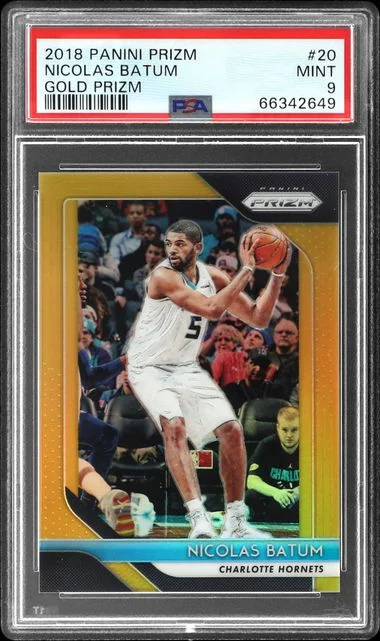 2018-19 Panini Prizm Nicolas Batum – Jersey Number Gold Prizm #20 card image