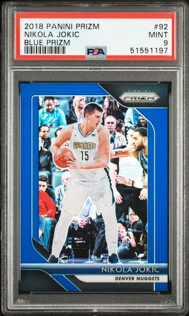 2018-19 Panini Prizm Nikola Jokic Blue Prizm #92 card image