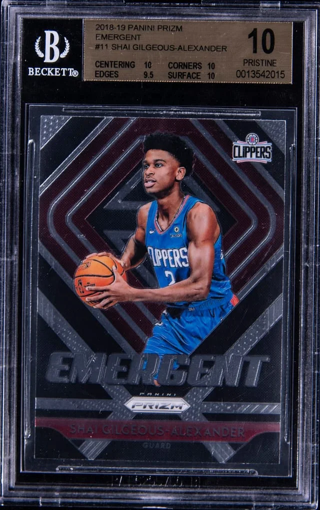2018-19 Panini Prizm Shai Gilgeous-Alexander Emergent Green Prizm #11 card image